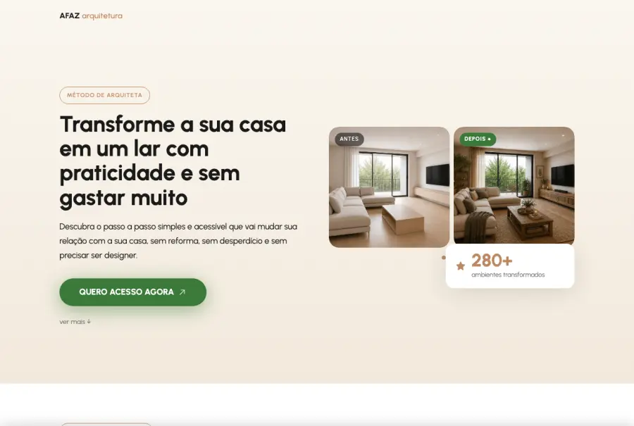 Página de vendas de aluno: Decoração