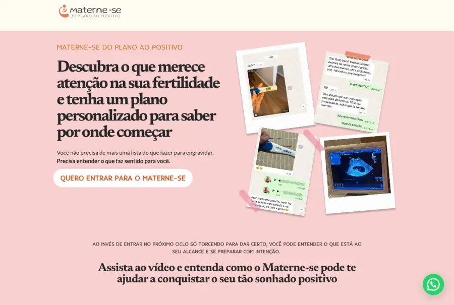 Página de vendas de aluno: Fertilidade
