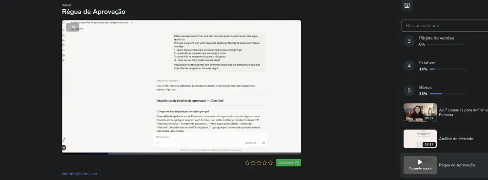 Print da aula de régua de aprovação automática