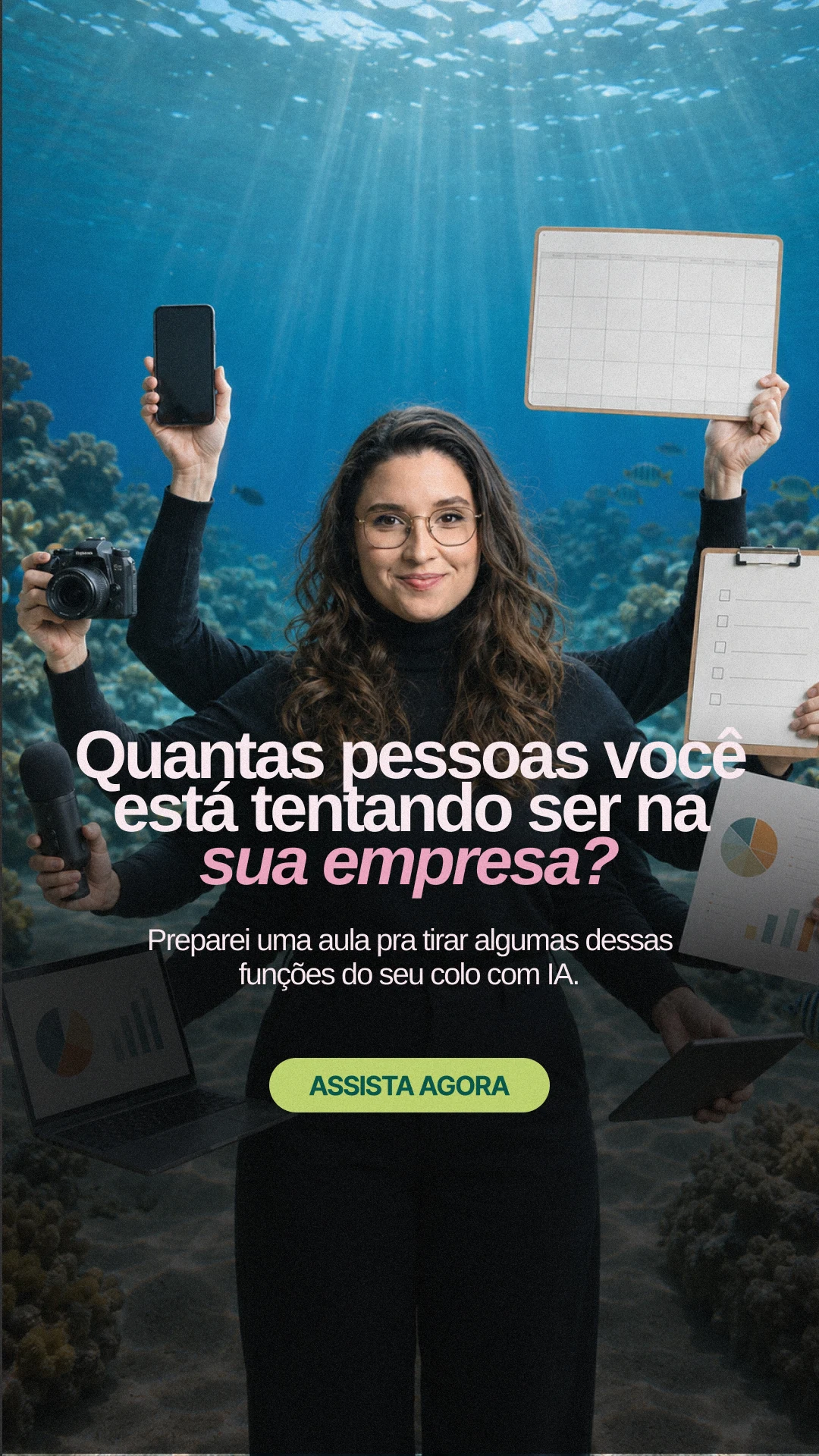 Anúncio sobre tirar tarefas do colo com IA