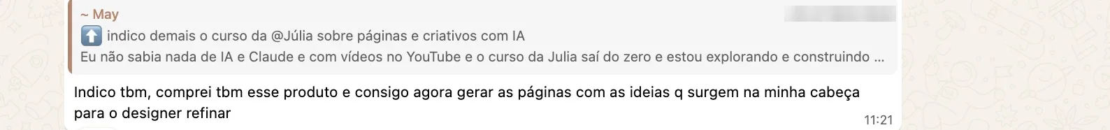 Print de feedback de aluno 4