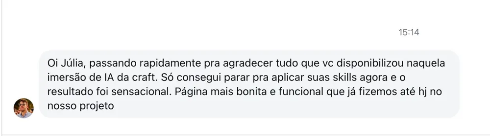 Print de feedback de aluno 12
