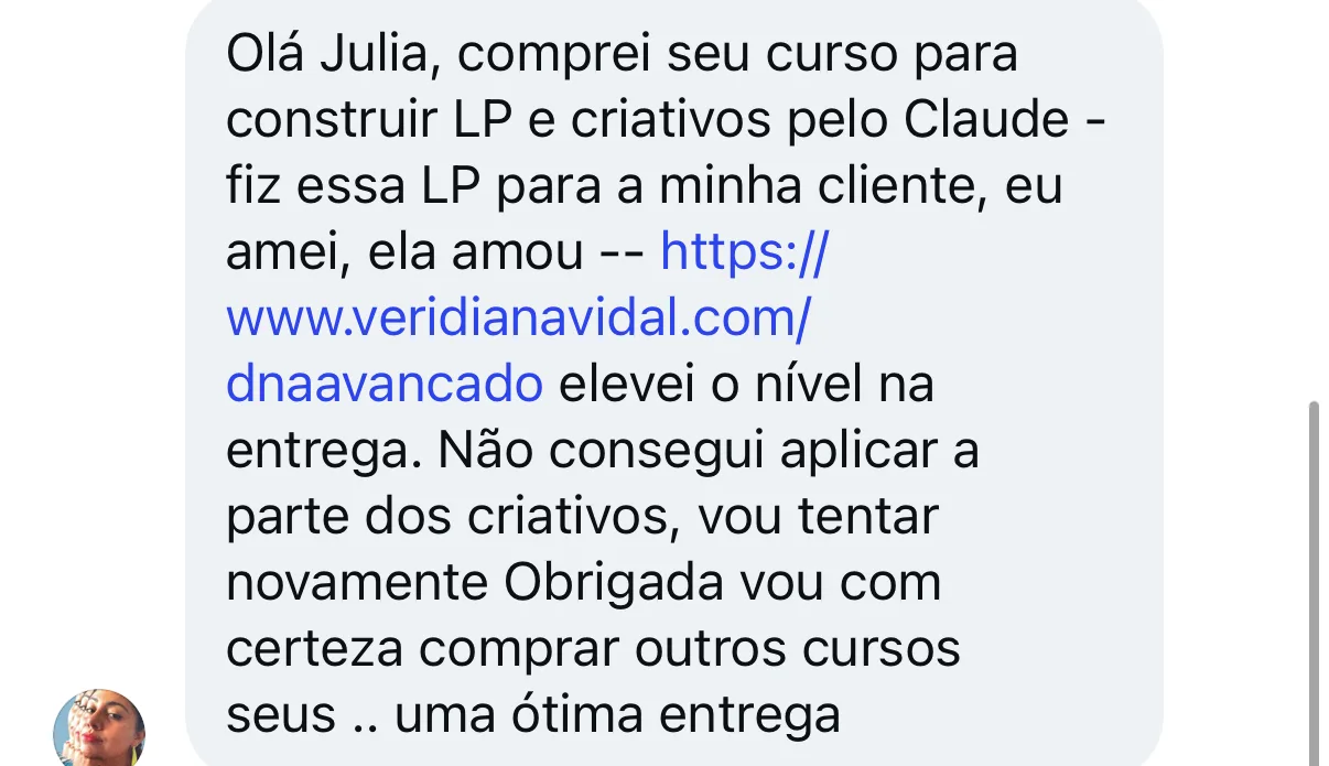 Aluna conta que criou uma página para cliente e ambas amaram o resultado