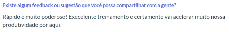 Print de feedback de aluno 15