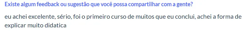 Print de feedback de aluno 10