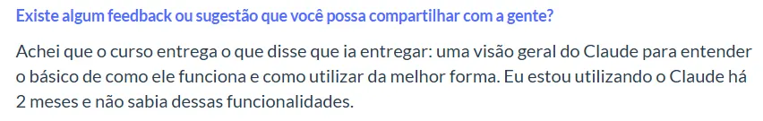 Print de feedback de aluno 13