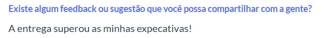 Print de feedback de aluno 17